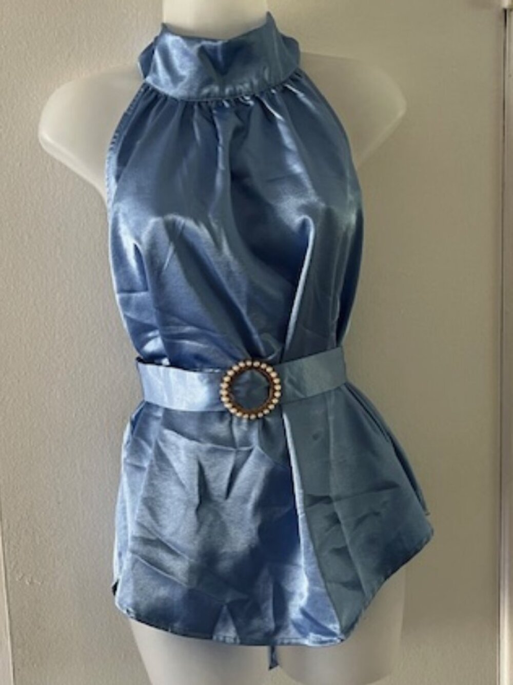 Gorgeous Blue Fancy Halter Top